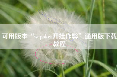 可用版本“wepoker开挂作弊”通用版下载教程