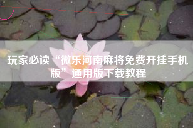 玩家必读“微乐河南麻将免费开挂手机版”通用版下载教程