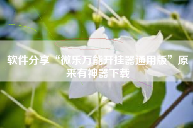 软件分享“微乐万能开挂器通用版	”原来有神器下载