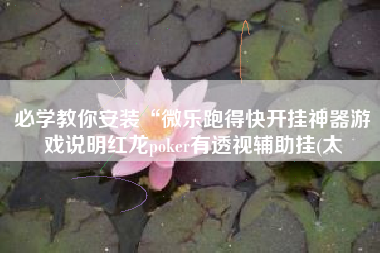 必学教你安装“微乐跑得快开挂神器游戏说明红龙poker有透视辅助挂(太